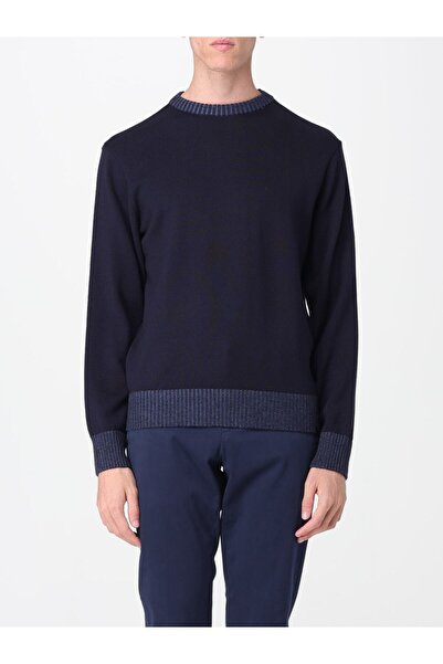 PAUL&SHARK Men's Regular Fit Round Neck Soft Wool Content Long Sleeve Navy Bl...