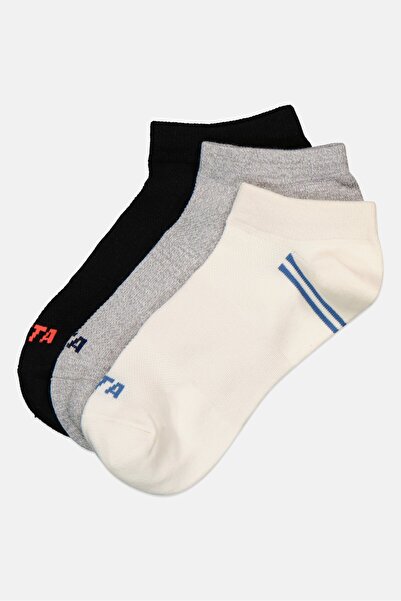 Anta Kids Girl 3 Pairs Plain Ankle Socks, Multicolor