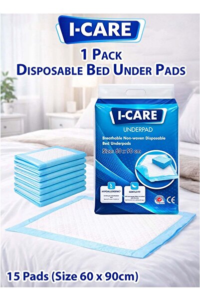 İCARE I-CARE Disposable Underpads 60x90 cm Leak-Proof Bed & Mattress Protecto...