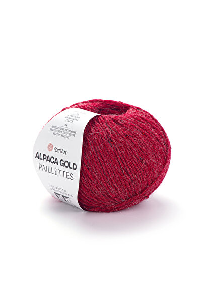 Yarnart Alpaca Gold Paillettes Red Hand Knitting Yarn 9307