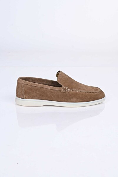 aladdin & sons Azure Bej Süet Hakiki Deri Erkek Loafer Ayakkabı