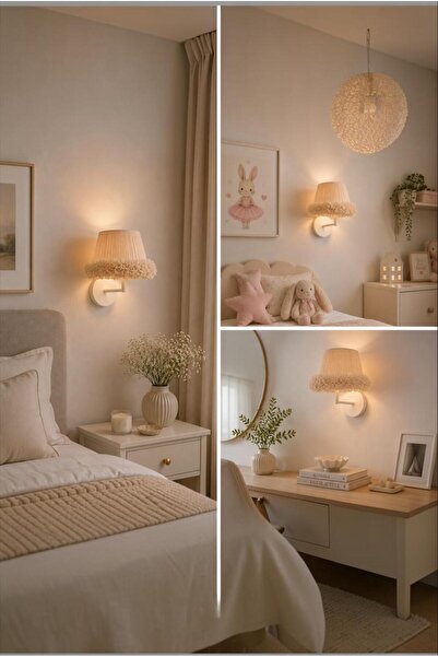 Elizim Home Lighting مصباح جداري سلكي مزخرف باللون البيج من توتو ماسال - إضاء...