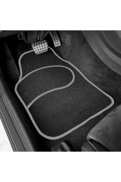 OEM Set de 4 covorașe universale auto, din mochetă, culoare neagră cu bordură...