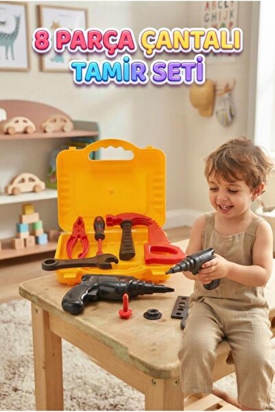 Tıfıl Toys 8 Parça Çantalı Tamir Seti – Eğitici ve Eğlenceli Çocuk Tamir Çant...