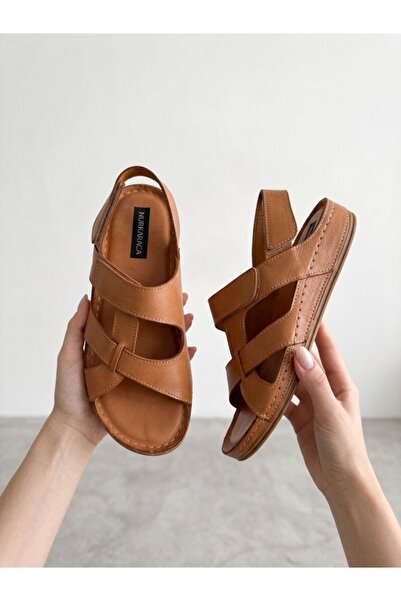 NUR KARACA 57903 Genuine Leather Orthopedic Daily Comfortable Women's Sandals...