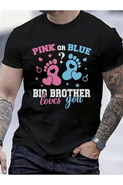 4Car 100% Cotton Pink Or Blue Big Loves You Gender Reveal Brother T-Shirt Men...
