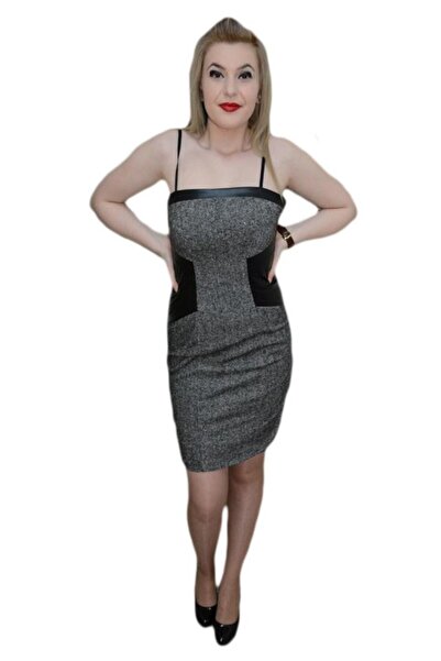 OEM Rochie casual, gri deschis, cu bretele subtiri