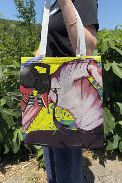 ZipZap Chainsaw Man V3 Summer Winter Double-Sided Canvas Print Tote Bag Anime...