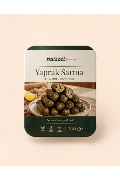 Mezzet Selected Ege Usulü Zeytinyağlı Yaprak Sarma 200 g - Katkısız Vegan El ...