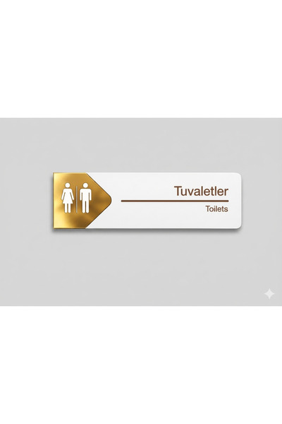 Ronson Tuvaletler Kapı Tabelası Aynalı Gold Pleksi Simgeli – Kişiselleştirile...