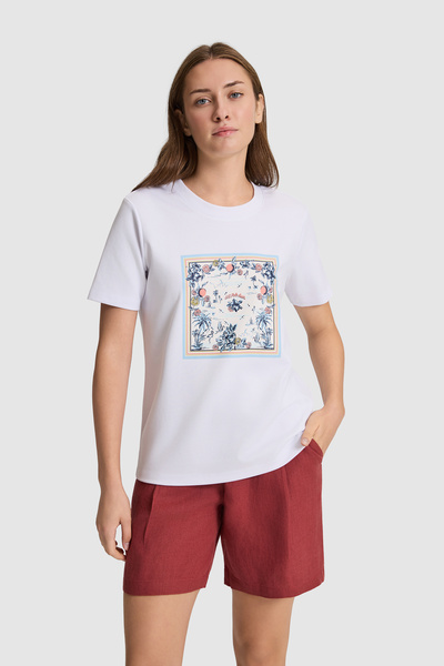 U.S. Polo Assn. Women's White Crew Neck T-Shirt 50323487-Vr013