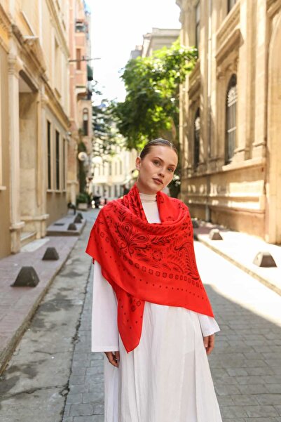 ENRİCO FERRİ Lusso Shoulder Shawl - Pomegranate Flower