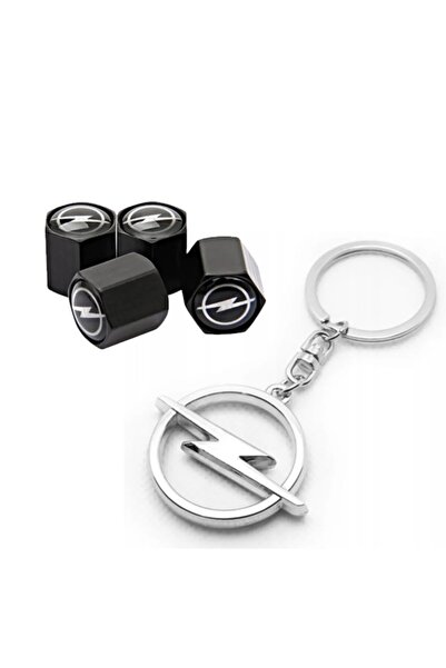 GARDENAUTO طقم غطاء صمام معدني وسلسلة مفاتيح من Opel
