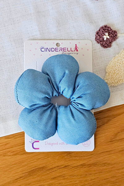 Cinderella Agrafă elastică pentru păr, albastru deschis, tip margaretă, 10 cm...