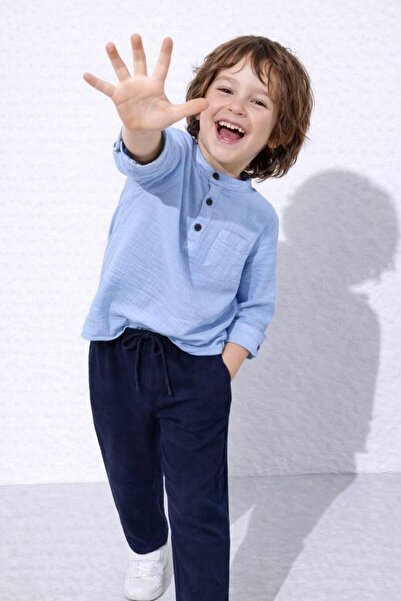 Jolly Kids بدلة للأولاد من قماش الموسلين بياقة بأزرار مناسبة للعيد