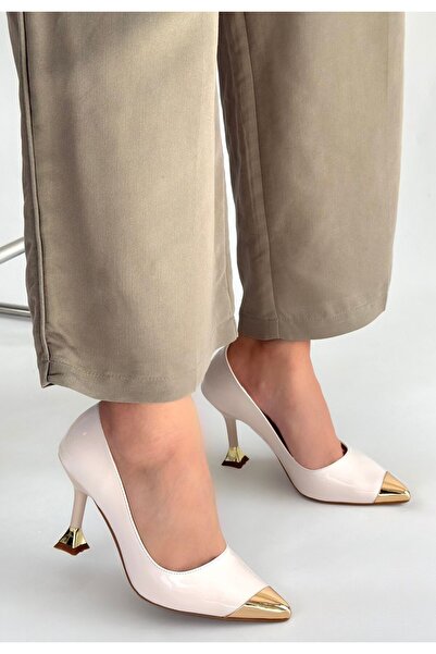 DMR Elegance Artem Beige Patent Leather High Heels