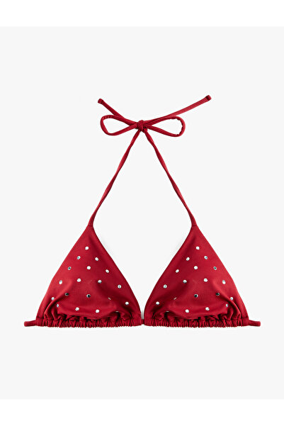 Koton Boyundan Bağlamalı Zımbalı Üçgen Bikini Üstü