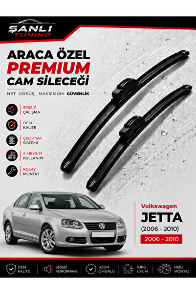Şanlı Tuning Volkswagen Jetta 2006-2011 Araca Özel Muz Tipi Ön Cam Sileceği T...