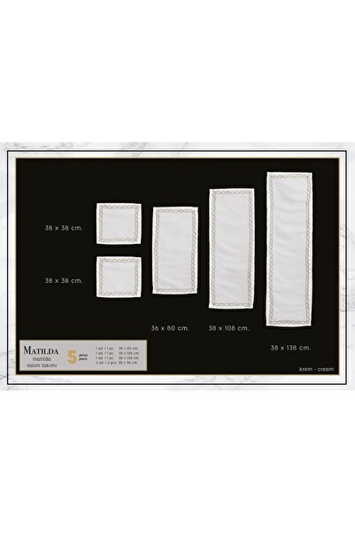 Ceki Home Living room set 5 pieces linen tablecloth runner set dowry matilda ...