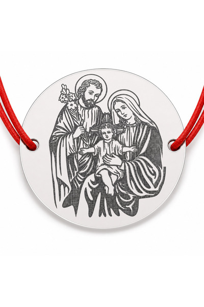 Simoshop BrÄƒÈ›arÄƒ argint 925 cu SfÃ¢nta Familie, È™nur reglabil