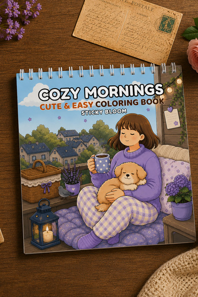 stickybloom Cozy Mornings Boyama Kitabı 20 Sayfa 20cmx21 cm Journal/Boyama/Sc...