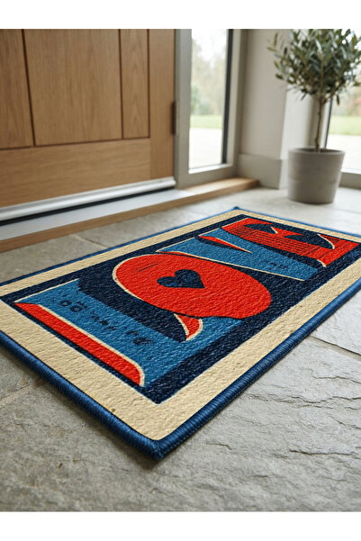 RUGRUMBA Non-Slip Sole Positive Energy Themed Washable Door Front-Bathroom Ma...