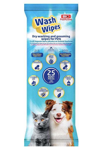 Generic Brand No-Rinse Cleaning Wipes for Cats and Dogs - 25 Pieces