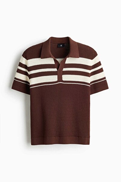 H&M Regular Fit Pointelle-knit polo shirt