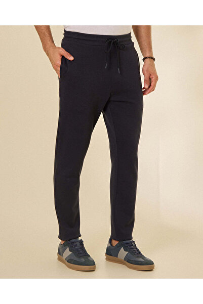 REDTAG Men Navy Pique Interlock Track Pants
