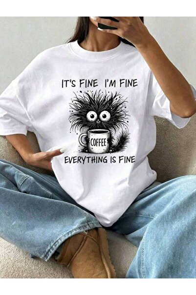 9TAY Women Simple Slogan Print T-Shirt, Round Neck Short Sleeve Lightweight T...