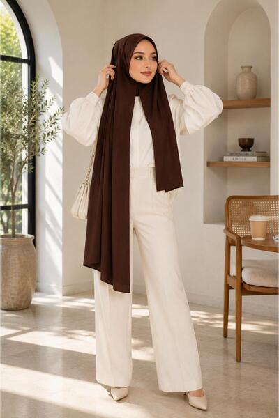 Wearflawless شال قطني ممشط عملي جاهز للارتداء، شال إسلامي لا يظهر تحت الملابس...