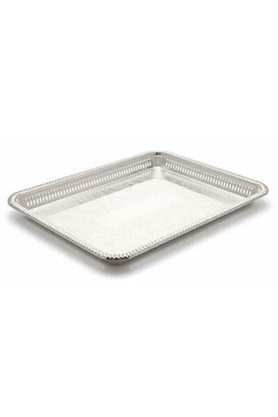 Dove Stainless Steel Rectangular Serving Tray Silver 35cm