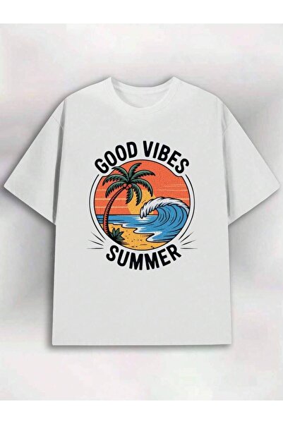29CUN تي شيرت رجالي من Vibes Beach أبيض أنيق قصير الأكمام للربيع والصيف بأسلو...