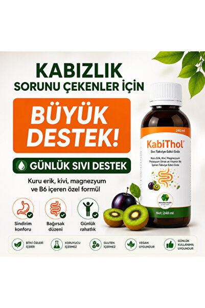 KABİTHOL Bağırsak Düzeni ve Sindirim Konforu Şurubu Kuru Erik ve Kivi Konsant...