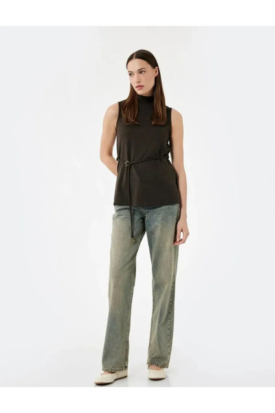 Koton Cotton Straight Cut Straight Leg Jean Trousers - Straight Jeans