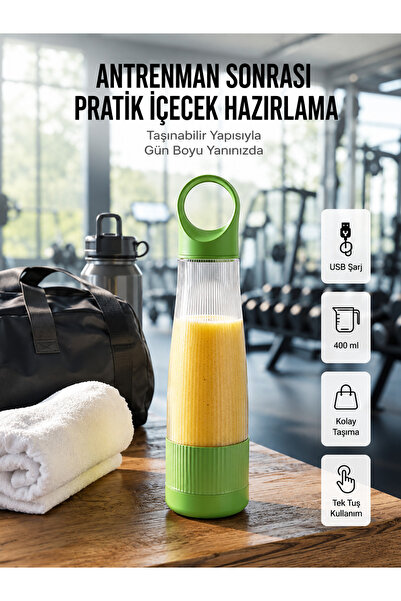 UCUZTEKNO 400 ml Kapasiteli Pratik Taşınabilir Meyve Blender