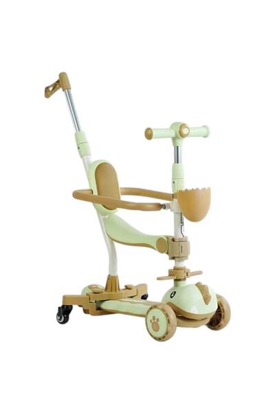 Krista Scooter 6 in 1, TR36 Dinozaurul Vernil-Crem, with push handle and safe...