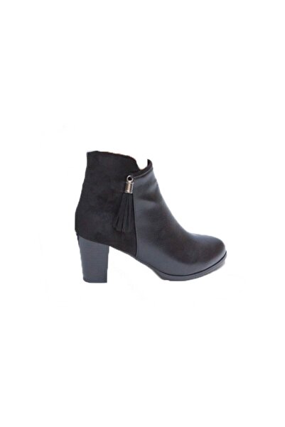 OEM Botina simpla cu toc gros,culoare negru