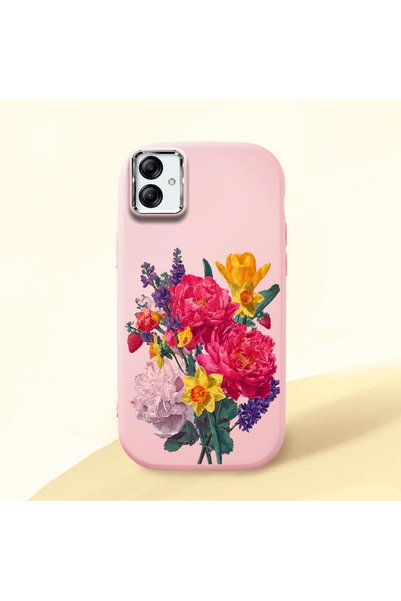 Hontinga Samsung Galaxy A03 Compatible Case Camera Protective Pink Silicone C...