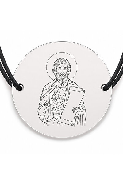 Simoshop Brățară argint 925 cu bănuț Sfântul Apostol Iacob, șnur negru reglabil