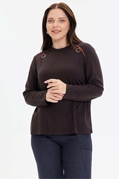 KADO OUTLET Basic Women's Blouse with Metal Ring Detail