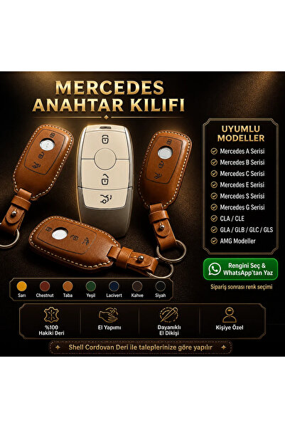 Mercedes Hakiki Deri Premium Anahtar Kılıfı