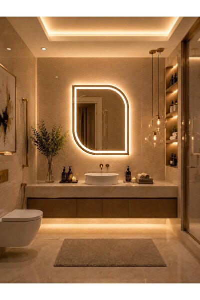 eagle mirror Soft Edge Dekoratif LED’li Banyo Aynası Dokunmatik Sensörlü Dimm...