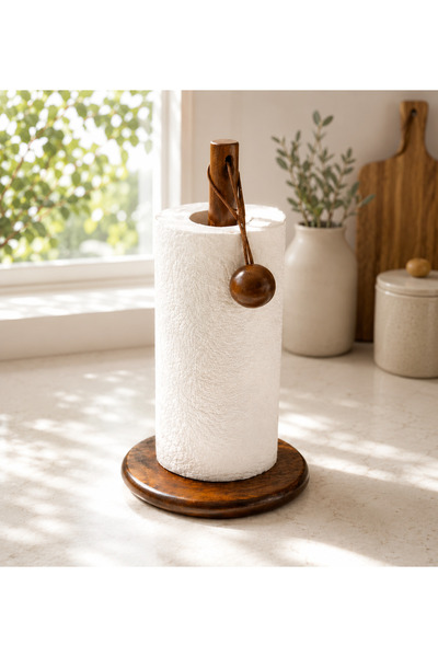magical dreams Wooden Paper Towel Holder Countertop Vertical Towel Stand - De...
