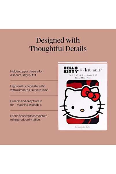 Kitsch Satin Pillowcase for Hair & Skin - Softer Than Silk Pillowcase for Hai...