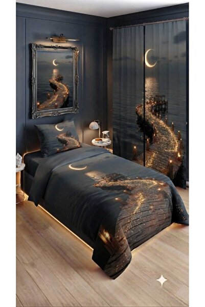 Elmas Dizayn 280*240 سم. طقم غرفة نوم فاخر بتصميم خاص مع غطاء لحاف مفرد من ال...