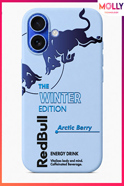 Molly iPhone 16 İçin Bebe Mavisi Redbull The Winter Edition Desenli İçi Kadif...