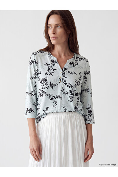 LC Waikiki Original Crochet Collar Floral Blouse