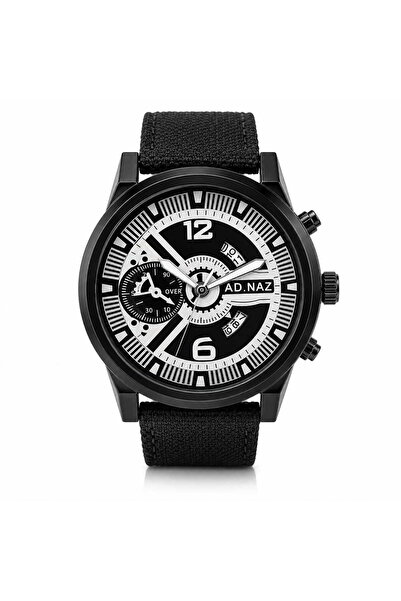 Watch Men's watch, textile Belt , Casual, AD.NAZ, Black, CB186