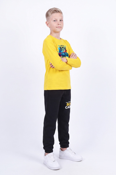 panios kids Erkek Çocuk Yuvarlak Yakalı Baskı Detaylı Paçası Lastikli Alt Üst Takım